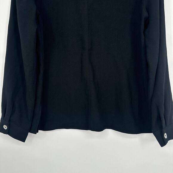 OAK + FORT Oversized Blouse Long Sleeve Button Up Shirt Top Shacket Black - Picture 10 of 14